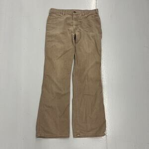 Vintage 70s Levi's Tan Flared Wide Leg Pants 34x32